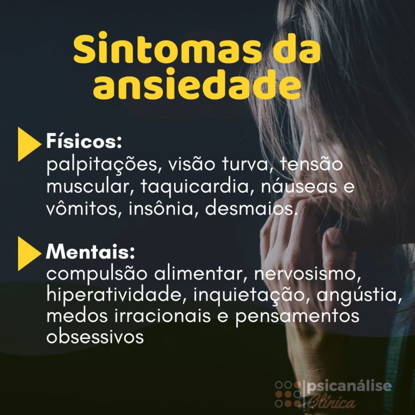 30 Principais Sintomas Físicos E Mentais Da Ansiedade Psicanálise Clínica 8837