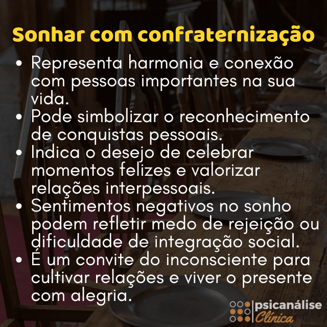 Sonhar com confraternização