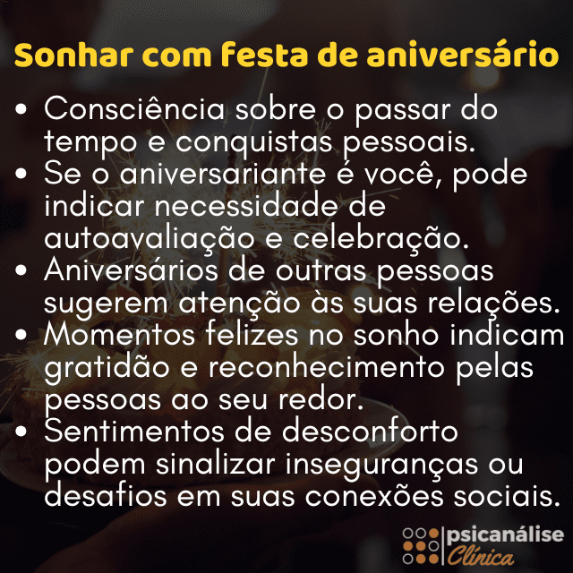 Sonhar com festa de aniversário