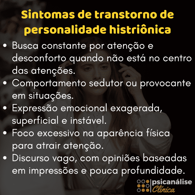 sintomas de transtorno de personalidade histriônica